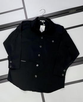 No Brand 8655 black (деми) рубашка детские