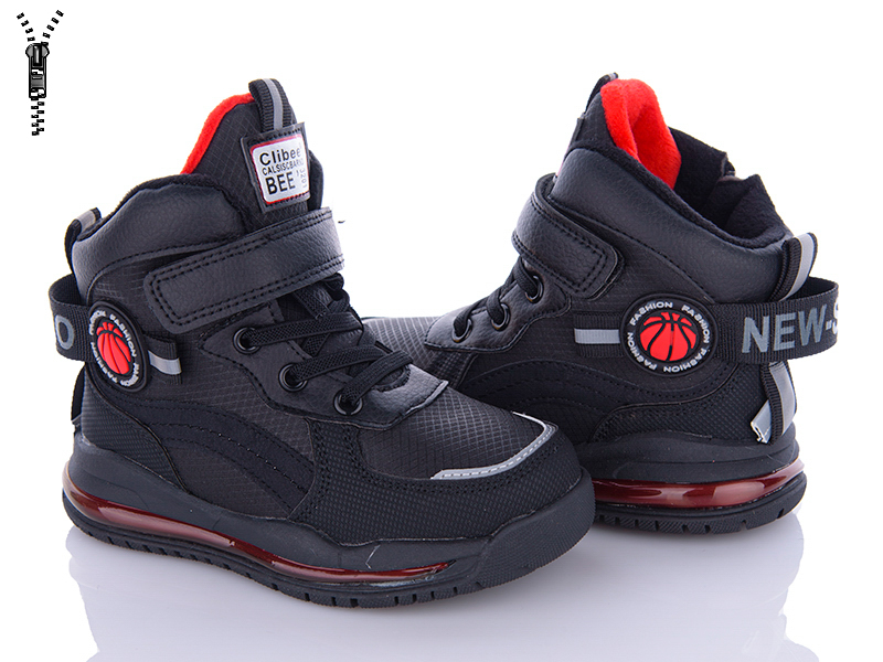 Clibee P805-2 black-red (деми) ботинки детские