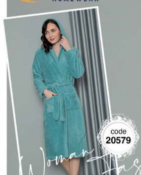 No Brand 20579 l.blue (зима) халат женские