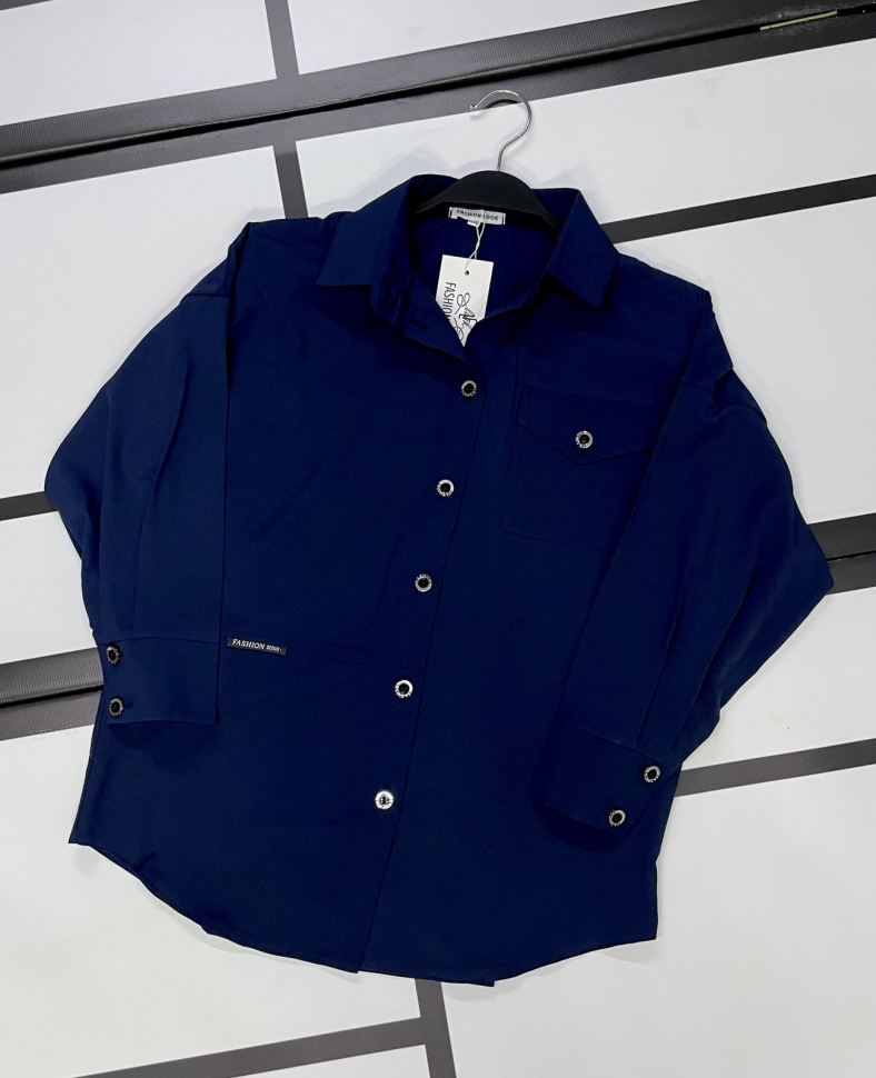 No Brand 8656 blue (деми) рубашка детские