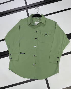 No Brand 8658 green (деми) рубашка детские