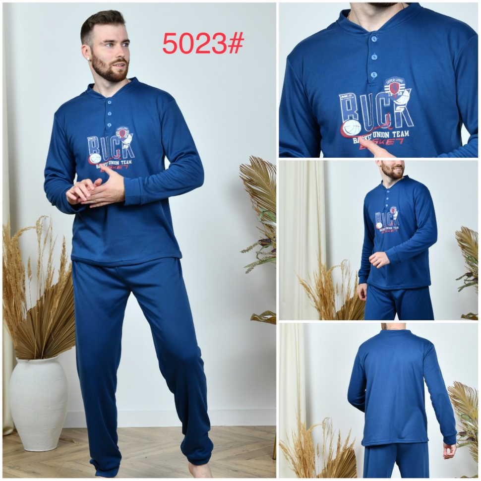 No Brand 5023 blue (зима) пижама мужские