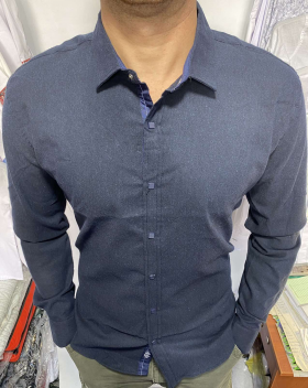 No Brand S3189 blue (деми) рубашка мужские