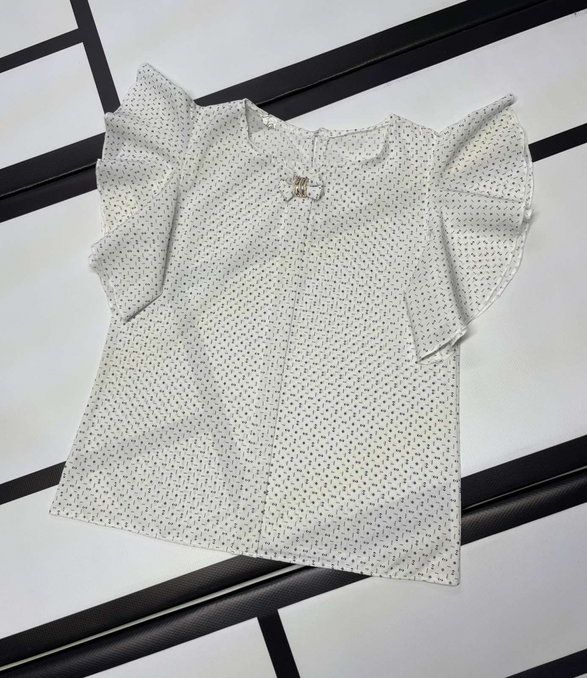 No Brand 8662 white (лето) блузка детские