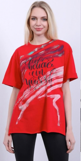No Brand 8170-51 red (лето) футболка женские