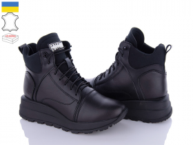 No Brand 3008 чорний (зима) ботинки женские