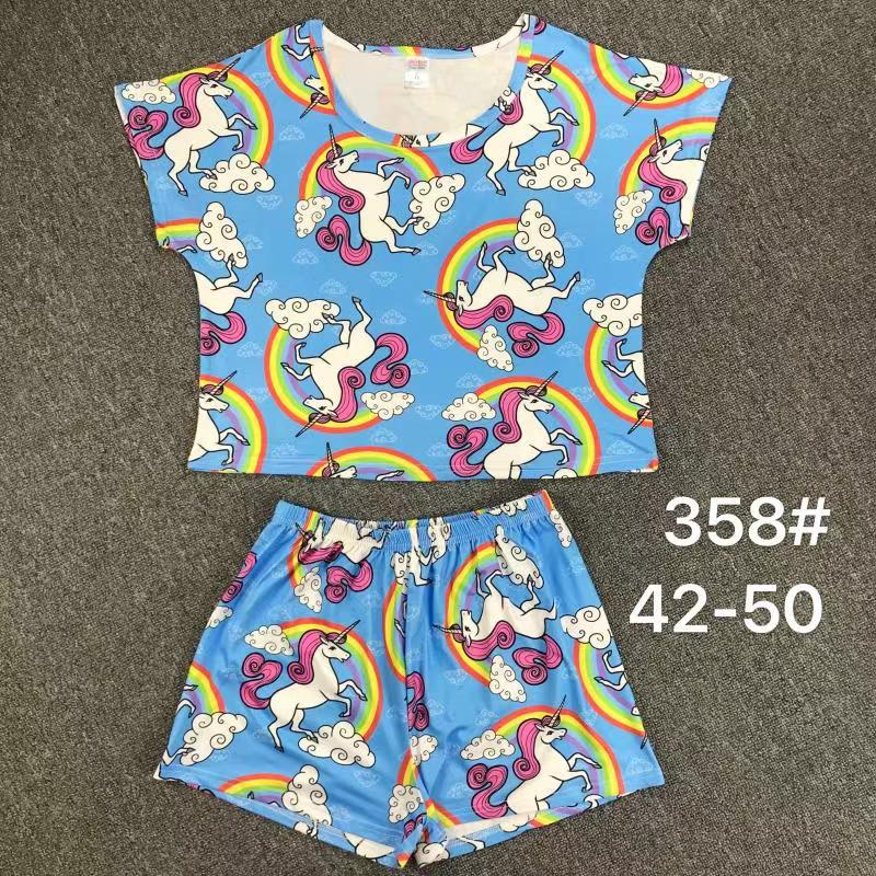 No Brand 358 l.blue (лето) пижама женские