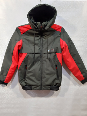 No Brand 3644-3 grey-red (деми) куртка детские