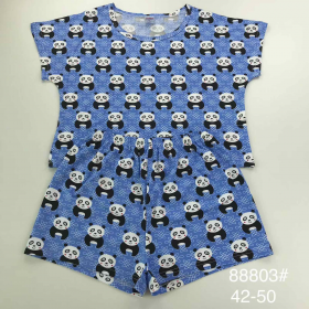 No Brand 88803 blue (лето) пижама женские