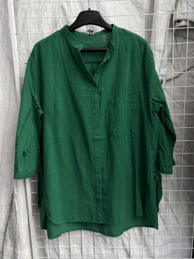 No Brand 2549 green (деми) рубашка женские