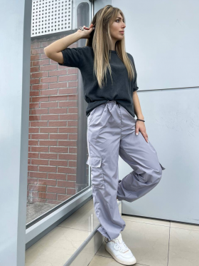 No Brand 230 grey (деми) штаны спорт женские