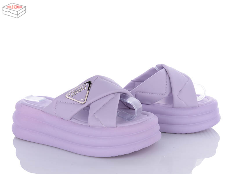 No Brand 7019 purple (лето) шлепанцы женские