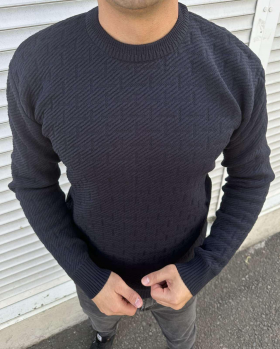 No Brand 33316 black (зима) свитер мужские