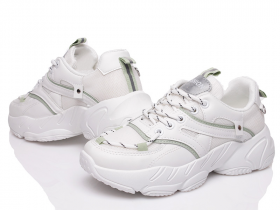 Prime N88-5 WHITE-GREEN (деми) кроссовки женские