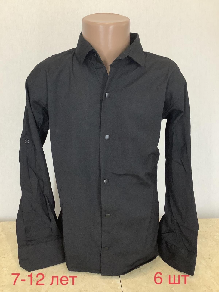 No Brand ND36 black (7-12) (деми) рубашка детские