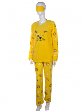 No Brand 04957-1883 yellow, флис (зима) пижама женские