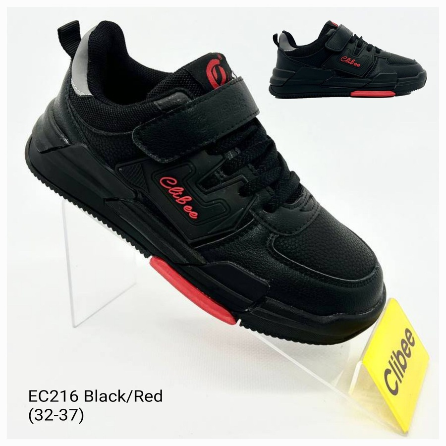 Clibee Apa-EC216 black-red (деми) кроссовки детские