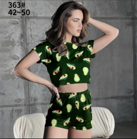 No Brand 363 green (лето) пижама женские