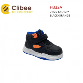 Clibee Apa-H332A black-orange (деми) кроссовки детские