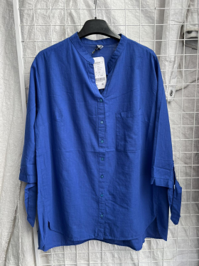 No Brand 2559 blue (деми) рубашка женские