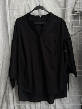 No Brand 2560 black (деми) рубашка женские