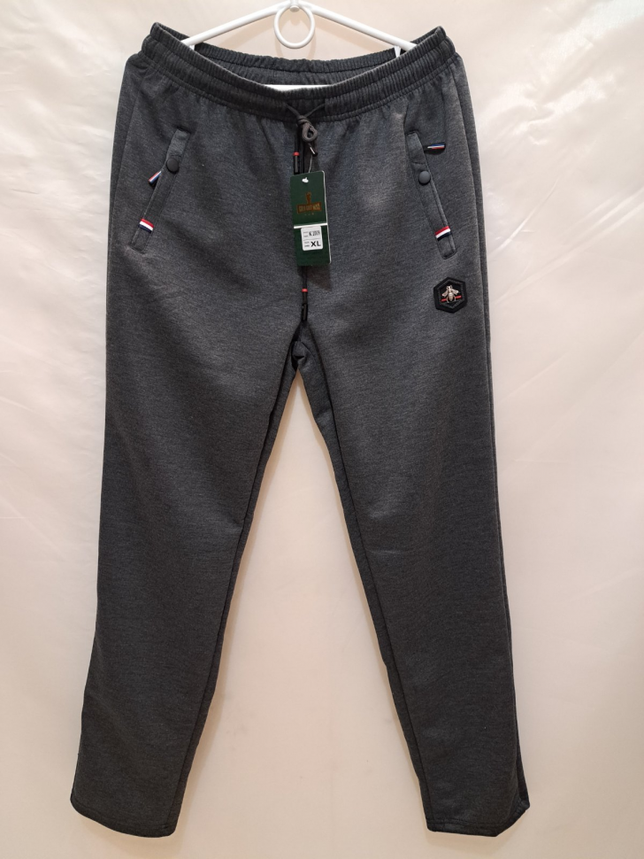 No Brand 1009 grey (деми) штаны спорт мужские