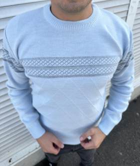 No Brand 33330 l.blue (зима) свитер мужские