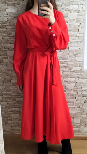 No Brand 642 red (деми) платье женские