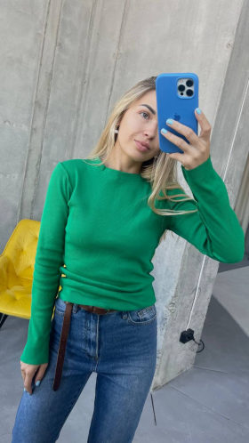No Brand 0482 green (деми) свитер женские