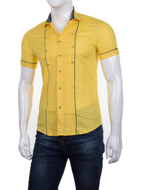 No Brand 001 yellow (лето) рубашка мужские