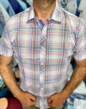 No Brand R1 blue-beige (лето) рубашка мужские