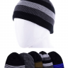 No Brand 04 полоса флис микс (зима) шапка мужские