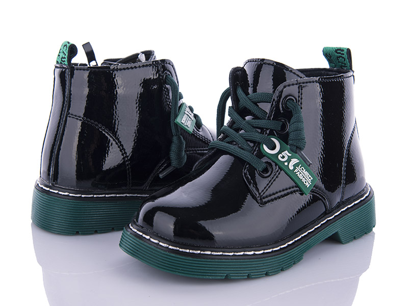 Clibee GP708A black-green (деми) ботинки детские