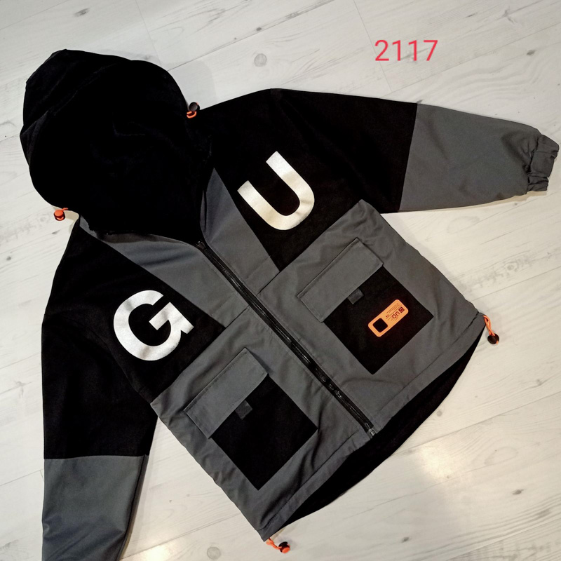 No Brand 2217 grey-black (деми) ветровка детские