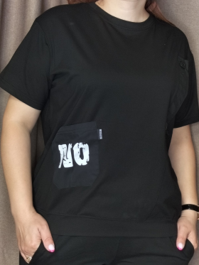 No Brand 6591 black (лето) футболка женские