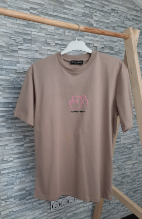 No Brand 4021 brown (лето) футболка мужские