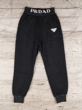 No Brand 1708 black (деми) штаны спорт женские