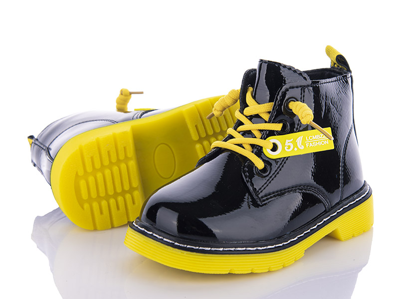 Clibee GP708A black-yellow (деми) ботинки детские