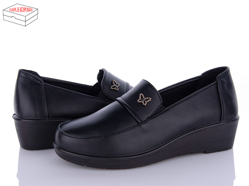 Minghong 799 black (деми) туфли женские