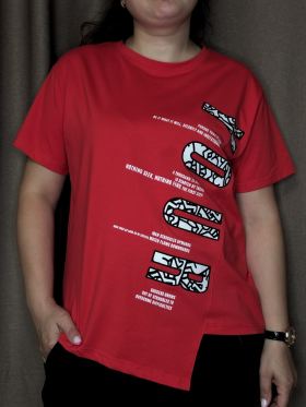 No Brand 9509 red (лето) футболка женские