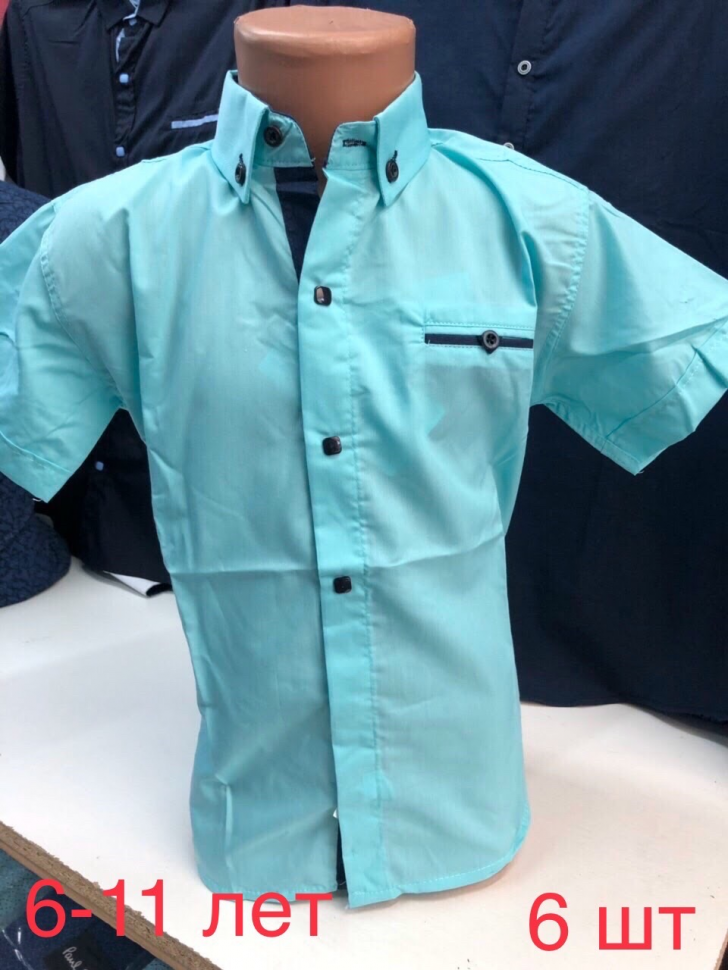 No Brand ND60 l.blue (6-11) (лето) рубашка детские