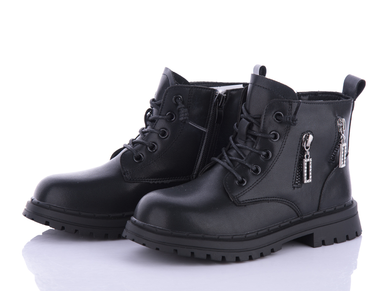 Angel Y104-B21511 black (деми) ботинки детские