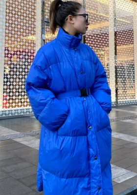 No Brand 822 blue (зима) пальто женские