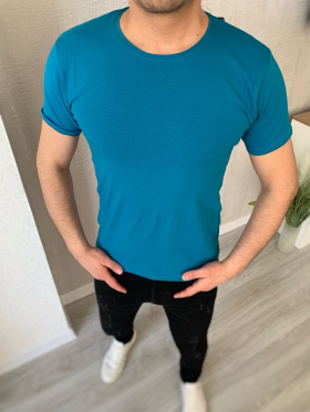 No Brand 33679 l.blue (лето) футболка мужские