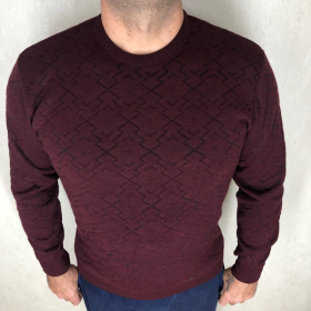 No Brand 1752 полубатал бордовый (зима) свитер мужские