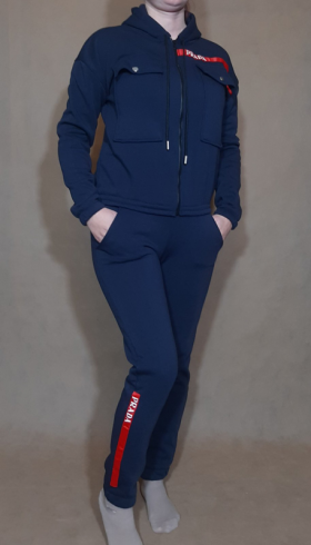 No Brand 12524 navy (зима) костюм спорт женские