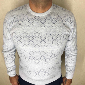 No Brand 1752 полубатал белый-серый (зима) свитер мужские