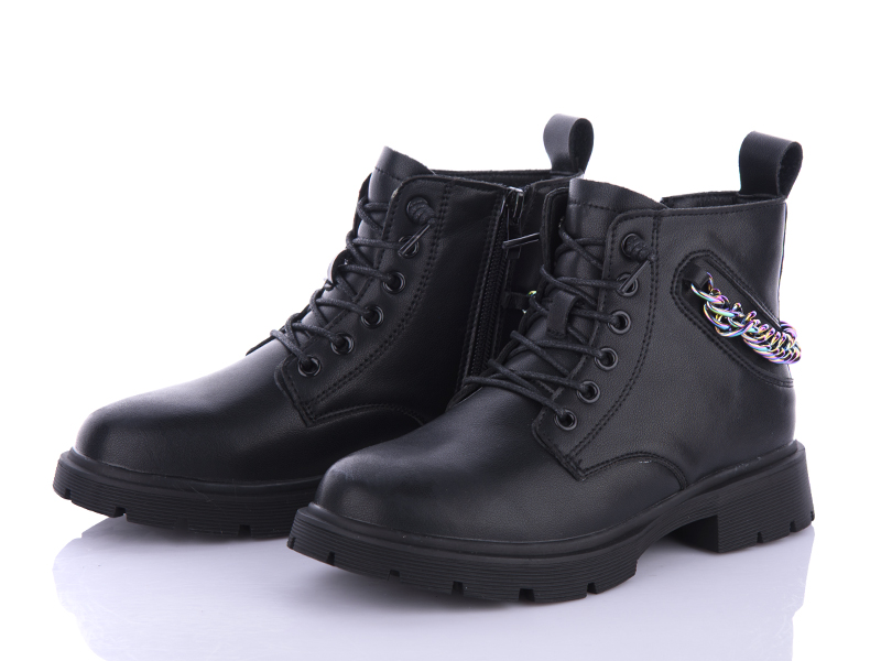 Angel Y107-7605 black (деми) ботинки детские