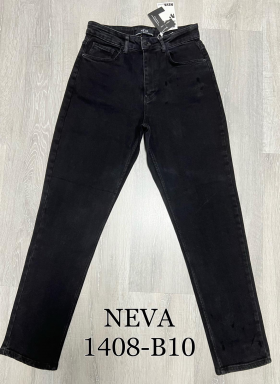 No Brand 1408-B10 black (деми) джинсы женские