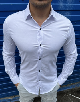No Brand 33610 white (деми) рубашка мужские